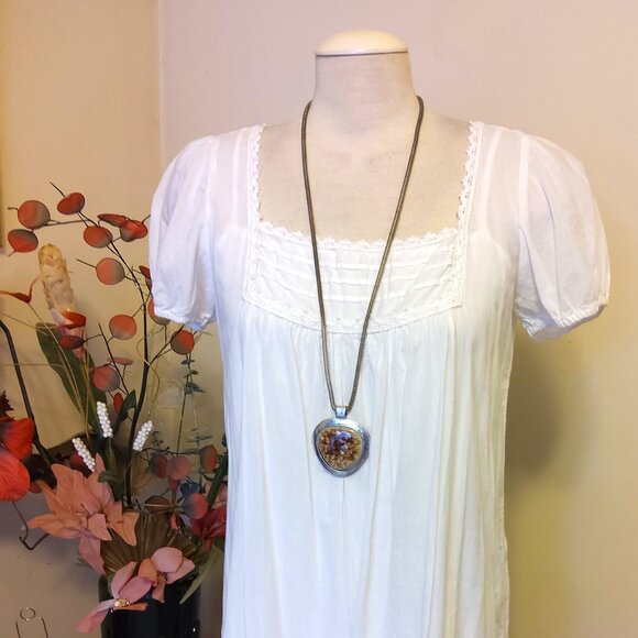 Vintage NEW sandwich jewellery Brown Clear Crystal Art Deco Silver Necklace - Picture 7 of 8